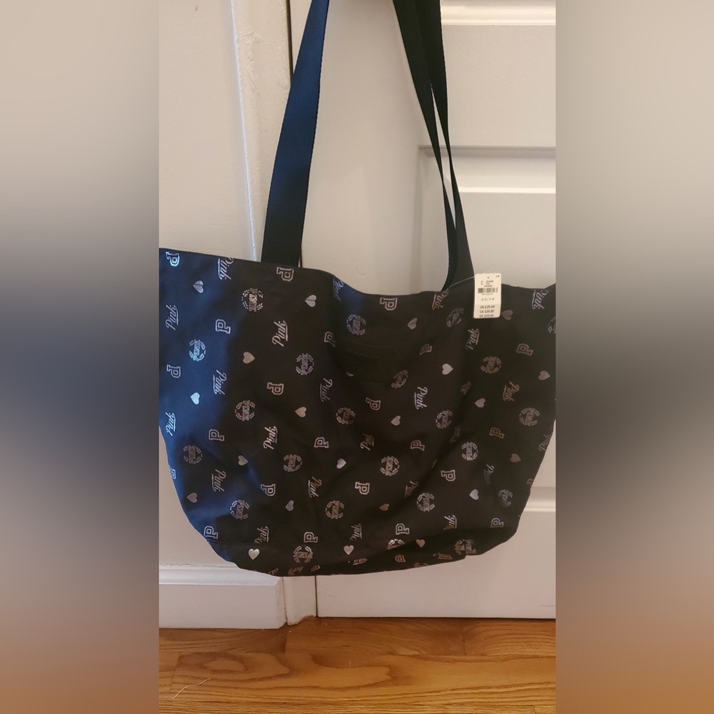 Large PINK tote bag in black